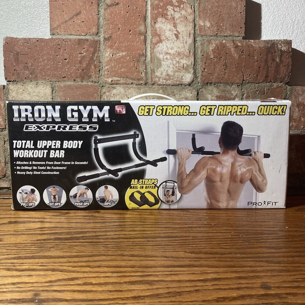 Iron Gym Total Upper Body Workout Work Out Bar Strength Pull Up Bar Exercise NEW